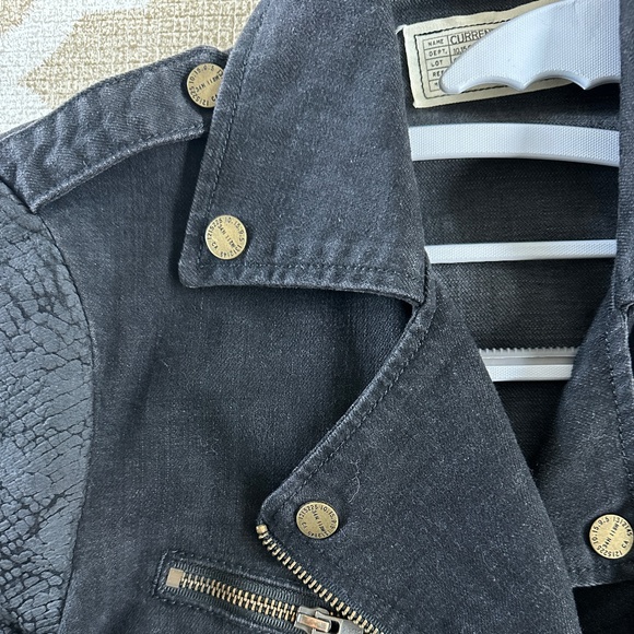 Current/Elliott Biker Jacket Denim Moto "Easy Biker" - Picture 5 of 6